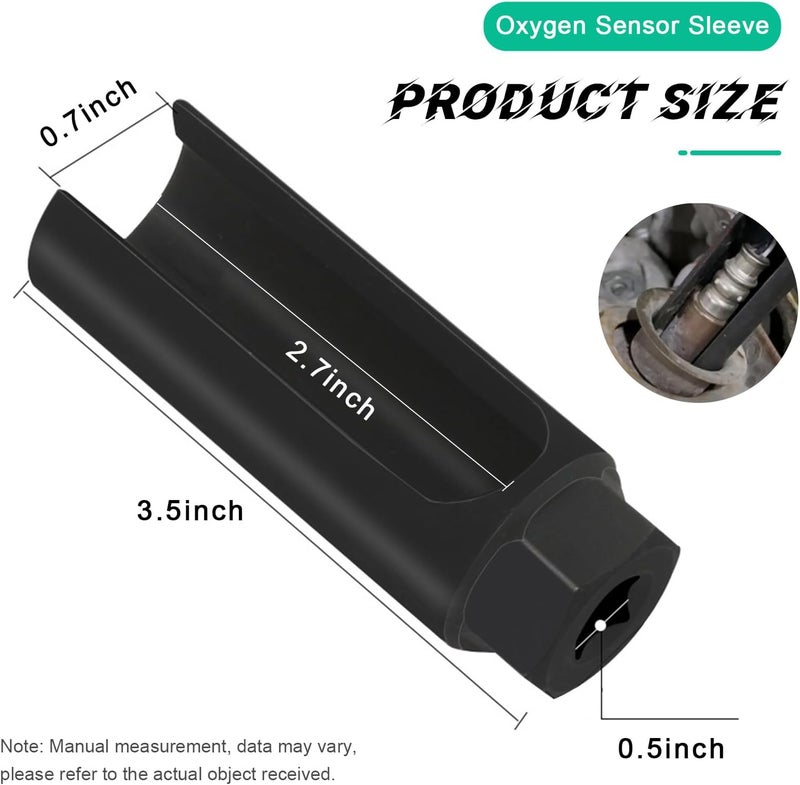Suvnie Oxygen Sensor Socket with Side Wire Cutout, 1/2'' Drive x 7/8'' 6-Point O2 Sensor Wrench Removal Tool, Car Accessories for Preventing Damage to Wires (Large) - Image 2